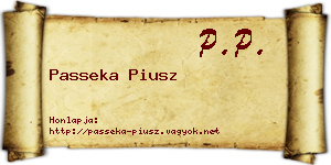Passeka Piusz névjegykártya